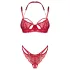 Obsessive - completo intimo pizzo rosso - reggiseno e slip