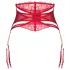 Obsessive Matildea - reggicalze in pizzo con catene - rosso