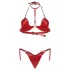 Obsessive Inferro - set reggiseno con cinturini effetto pelle - rosso