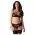 Obsessive Wonderia - Set di Lingerie in Scatola Regalo - 6 Pezzi (Nero)