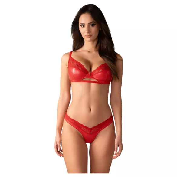 Obsessive - Set lingerie donna - cofanetto regalo 6 pezzi - rosso - L/XL