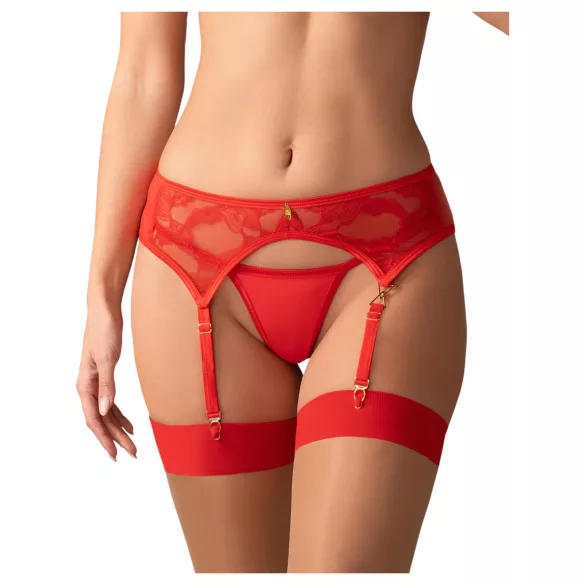 Obsessive - Set lingerie donna - cofanetto regalo 6 pezzi - rosso - L/XL