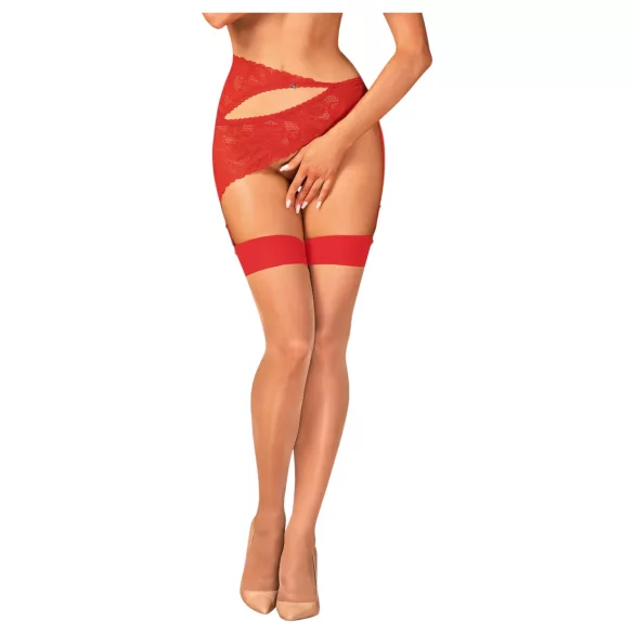 Obsessive - Set lingerie donna - cofanetto regalo 6 pezzi - rosso - L/XL