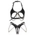 Obsessive Anyya - completo reggiseno effetto pelle con catene (nero)