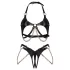 Obsessive Anyya - completo reggiseno effetto pelle con catene (nero)