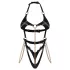 Obsessive Anyya - body nero con spalline a catena effetto pelle