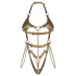 Obsessive Anyya - body con spalline a catena effetto pelle (oro)