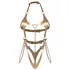 Obsessive Anyya - body con spalline a catena effetto pelle (oro)