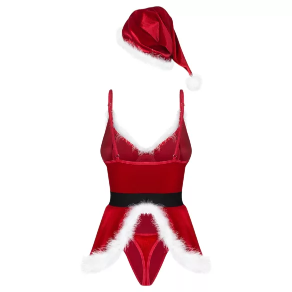 Obsessive Hot Santa - costume da Babbo Natale a tre pezzi per donne (rosso)