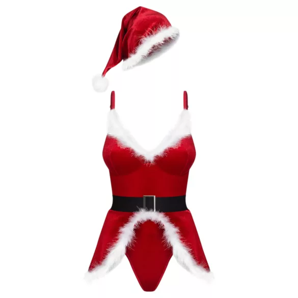 Obsessive Hot Santa - costume da Babbo Natale a tre pezzi per donne (rosso)