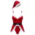 Obsessive Hot Santa - costume da Babbo Natale a tre pezzi per donne (rosso)