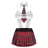 Ragazza universitaria ossessiva - costume da studentessa in cinque pezzi (rosso)