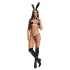 Obsessive Night Bunny - costume da coniglietta a quattro pezzi per donna (nero)