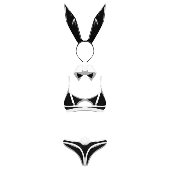 Obsessive Night Bunny - costume da coniglietta a quattro pezzi per donna (nero)