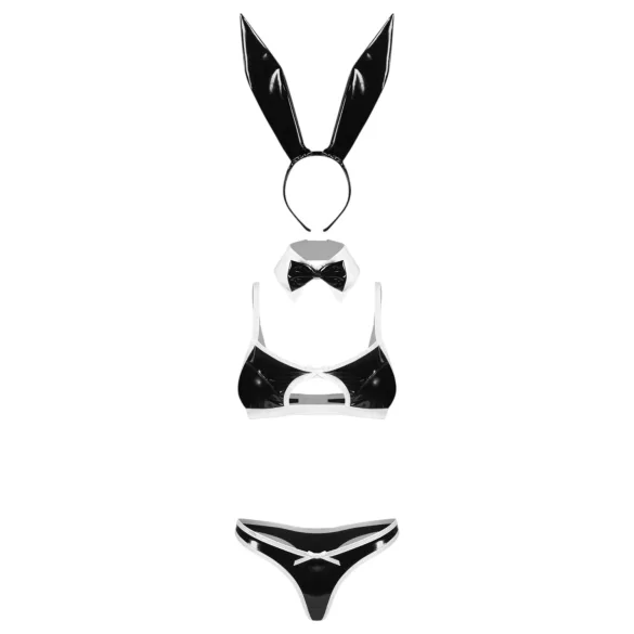 Obsessive Night Bunny - costume da coniglietta a quattro pezzi per donna (nero)