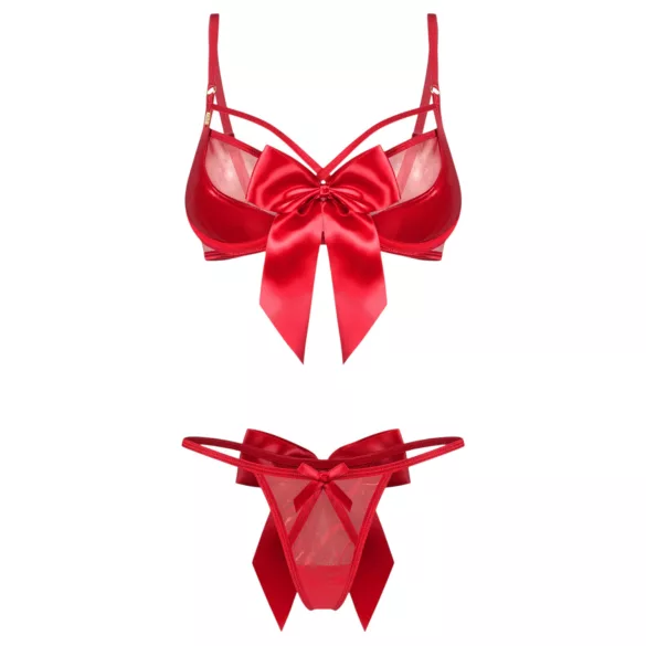 Obsessive Gifty - completo intimo sexy a due pezzi da donna (rosso)