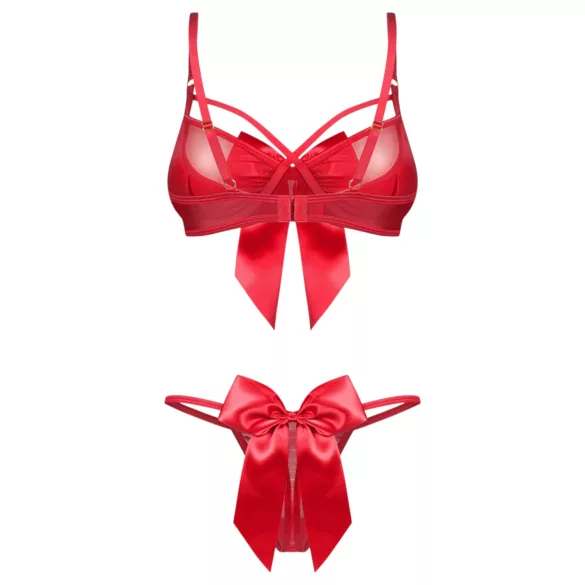 Obsessive Gifty - completo intimo sexy a due pezzi da donna (rosso)