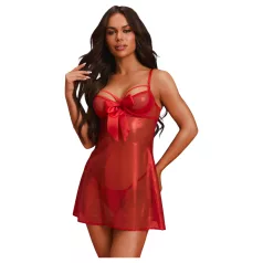 Obsessive Gifty - completino babydoll e perizoma (rosso)