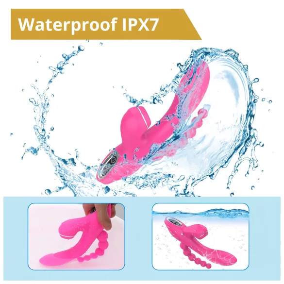 Erospace Sweet Play - vibratore punto G con sonda anale e aspirazione (rosa)