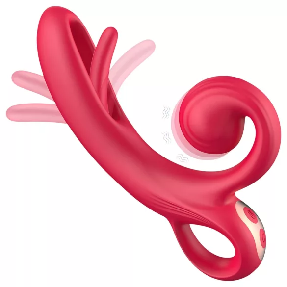 Erospace Sweet Play - vibratore con braccio clitorideo (rosso)
