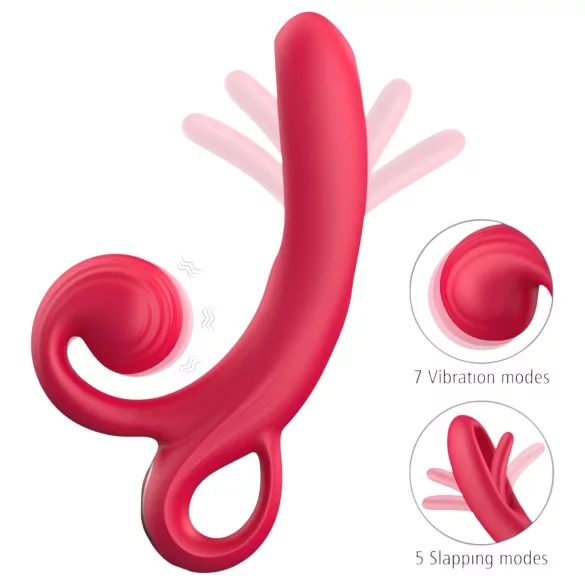 Erospace Sweet Play - vibratore con braccio clitorideo (rosso)