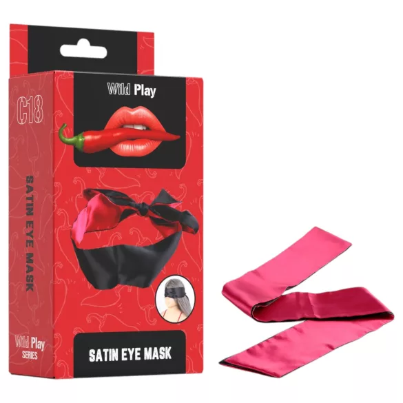 Wild Play - mascherina satinata per occhi - nero e rosa