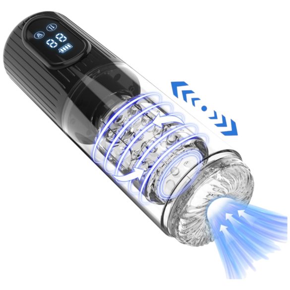 Men's Play - masturbatore rotante, succhiante e vibrante (nero)