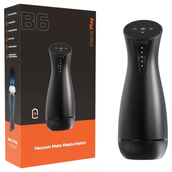 Men's Play - masturbatore succhiante vibrante con funzione riscaldante (nero)