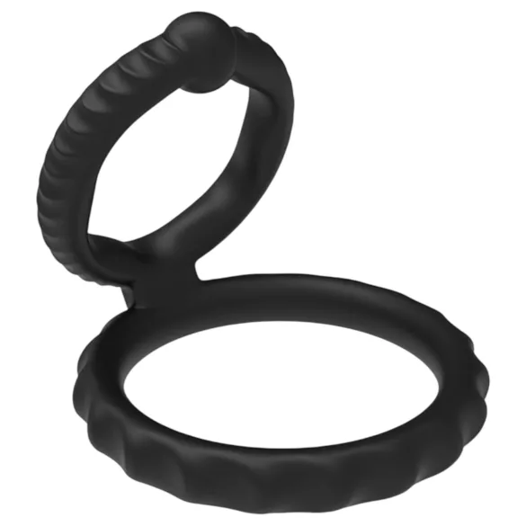 Men's Play - anello pene e testicoli - silicone nero