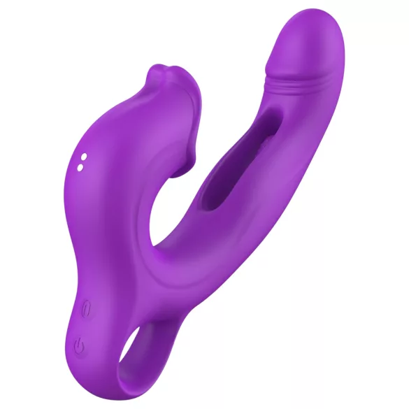 Erospace Sweet Play - vibratore con leccalingua per il clitoride e per il punto G oscillante (viola)