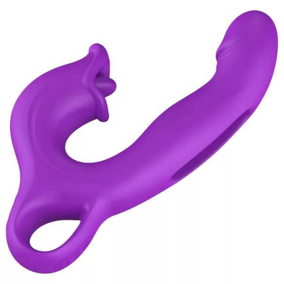 Erospace Sweet Play - vibratore con leccalingua per il clitoride e per il punto G oscillante (viola)