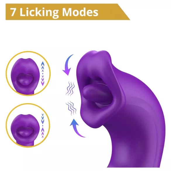 Erospace Sweet Play - vibratore con leccalingua per il clitoride e per il punto G oscillante (viola)