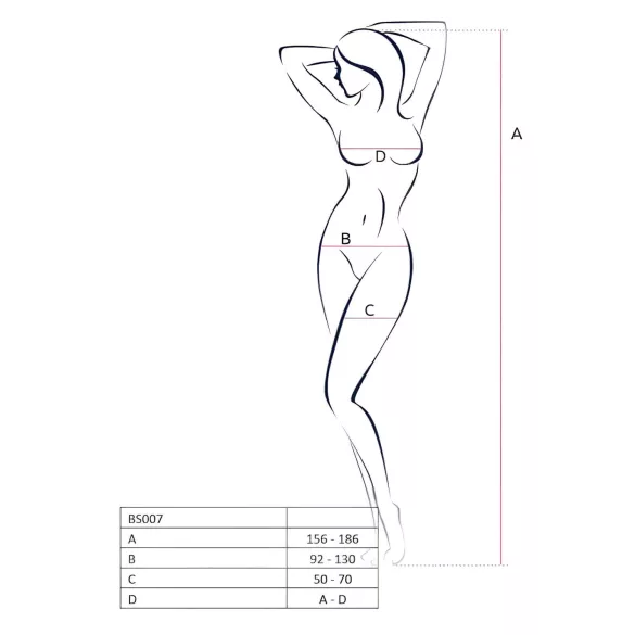 Passion BS007 - tuta rete fantasia - nero - taglia S-L