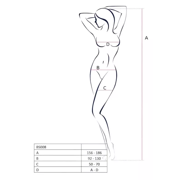 Passion BS008 - completo bianco in rete con fiocco (S-L)