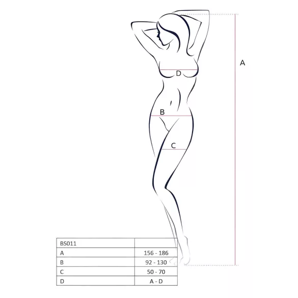 Passion BS011 - completo rete fantasia - nero - taglia S-L