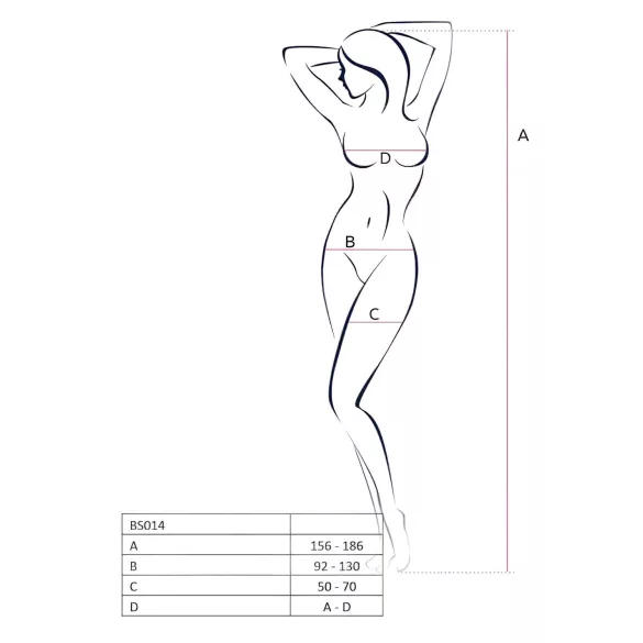 Passion BS014 - catsuit rete aperto con corsetto (bianco) - S-L