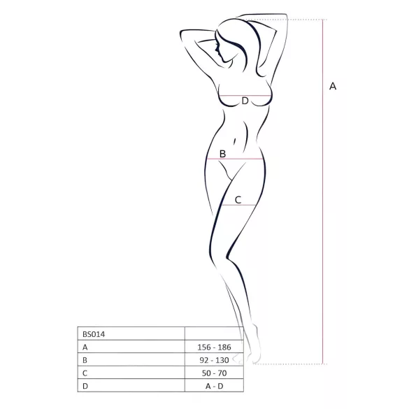 Passion BS014 - catsuit rete aperto con corsetto (bianco) - S-L