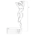 Passion BS014 - catsuit rete aperto con corsetto (bianco) - S-L