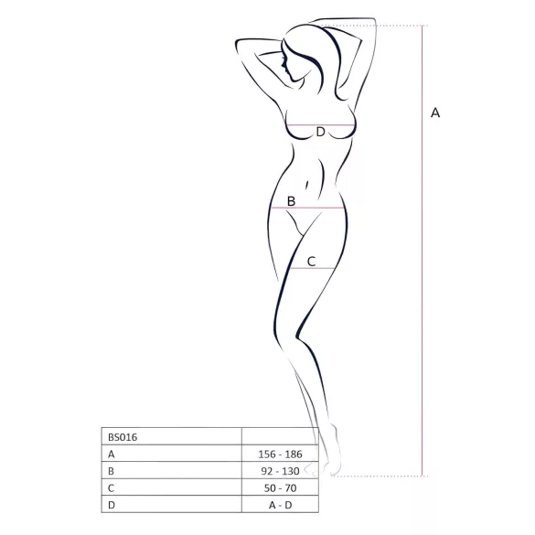 Passion BS016 - completo rete minimalista - nero - taglia S-L