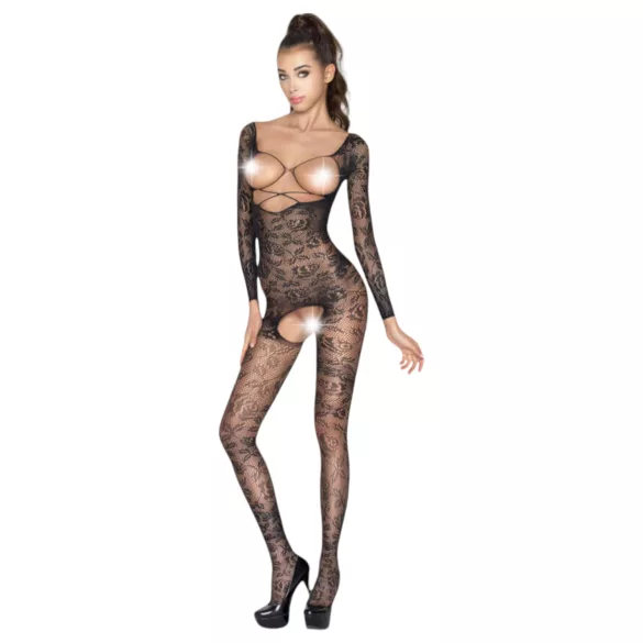 Passion BS031 - catsuit aperto - nero - taglia S-L