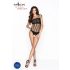 Passion BS035 - body a rete aperto con spalline (nero) - Taglia S-L