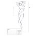 Passion BS035 - body a rete aperto con spalline (nero) - Taglia S-L