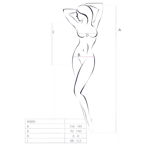 Passion BS035 - body a rete aperto con spalline - rosso - S-L