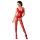 Passion BS046 - completo a rete con motivi floreali (rosso) - S-L