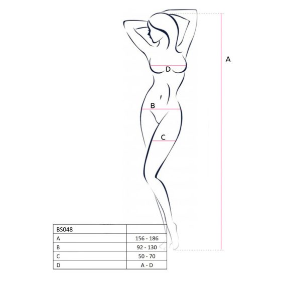 Body in Rete Aperto a Strisce con Collo Alto Passion BS048 (Bianco) - Taglia Unica S-L