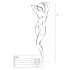 Passion BS050 - Set rete con cuori e fiori (rosso) - Taglia S-L
