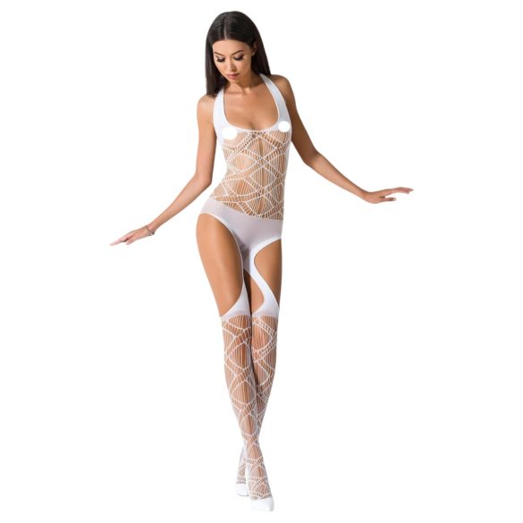 Passion BS060 - Completo a rete con motivo romboidale (bianco) - S-L