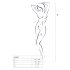 Passion BS060 - Completo a rete con motivo romboidale (bianco) - S-L