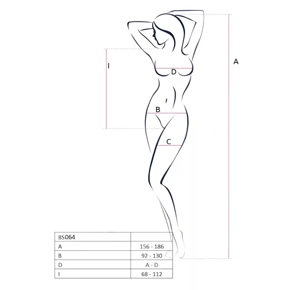 Passion BS064 - body aperto in rete nera (S-L)