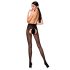 Passion Ti Open 006 - Calze aperte e decorate (nero) - L/XL